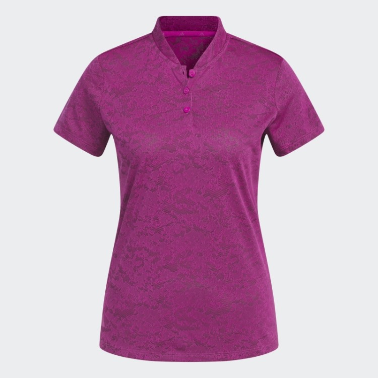 Camisa Pólo De Golfe Fúcsia Adidas Jacquard
