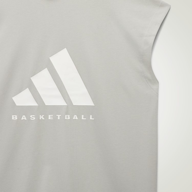 Camiseta Sem Mangas De Basquete Adidas Hot Cinza Metálico