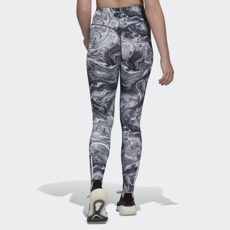 Meia-calça Multicolorida Hyperglam Aeroready Training Com Estampa De Mármore Adidas
