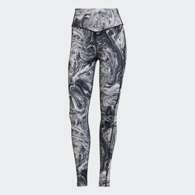 Meia-calça Multicolorida Hyperglam Aeroready Training Com Estampa De Mármore Adidas