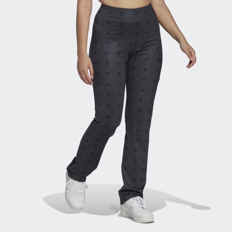 Calça Preta Elástica Com Estampa Allover Adidas Night Grey