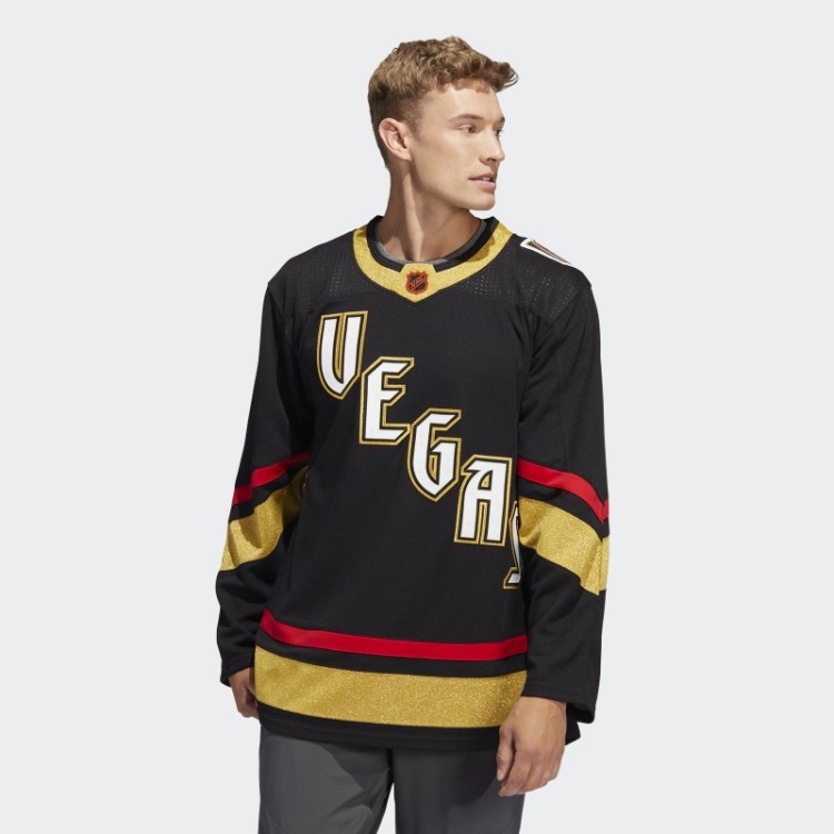 Adidas Golden Knights Autêntico Reverso Retrô Marca Wordmark Jersey Preto