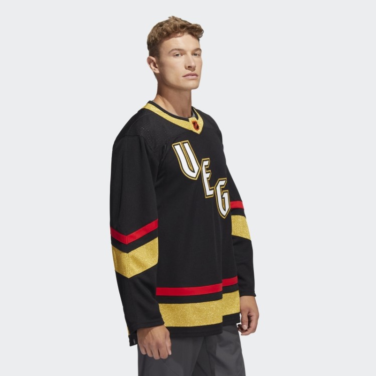 Adidas Golden Knights Autêntico Reverso Retrô Marca Wordmark Jersey Preto