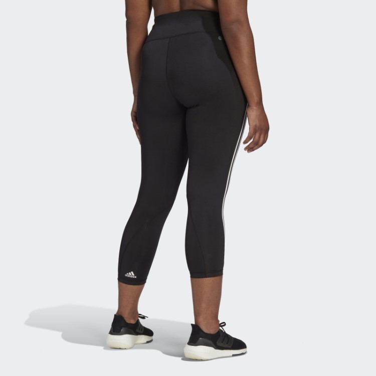 Legging Preta Optime Trainicons 3 Listras 7/8 (tamanho Grande) Adidas