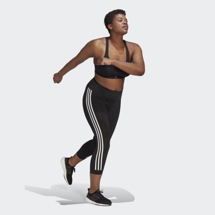 Legging Preta Optime Trainicons 3 Listras 7/8 (tamanho Grande) Adidas