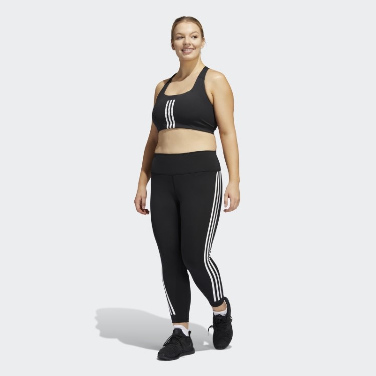 Legging Preta Optime Trainicons 3 Listras 7/8 (tamanho Grande) Adidas