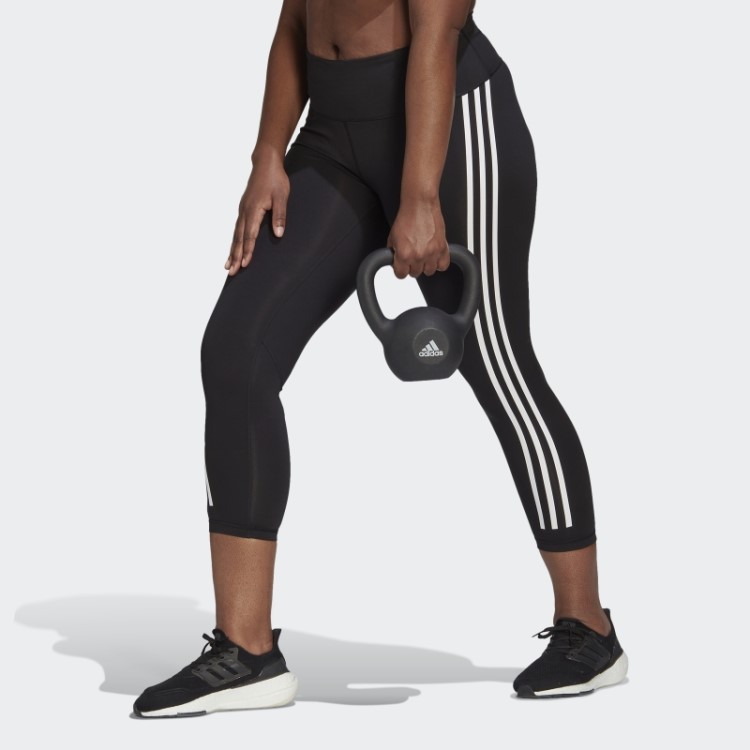 Legging Adidas Black Optime Trainicons 3 Listras 7/8 (tamanho Grande)