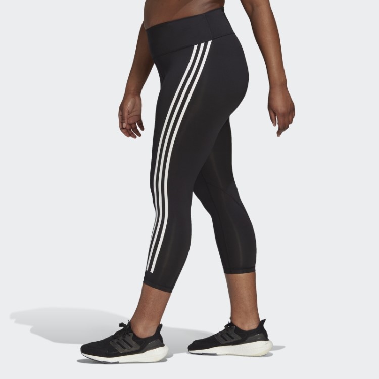 Legging Adidas Black Optime Trainicons 3 Listras 7/8 (tamanho Grande)