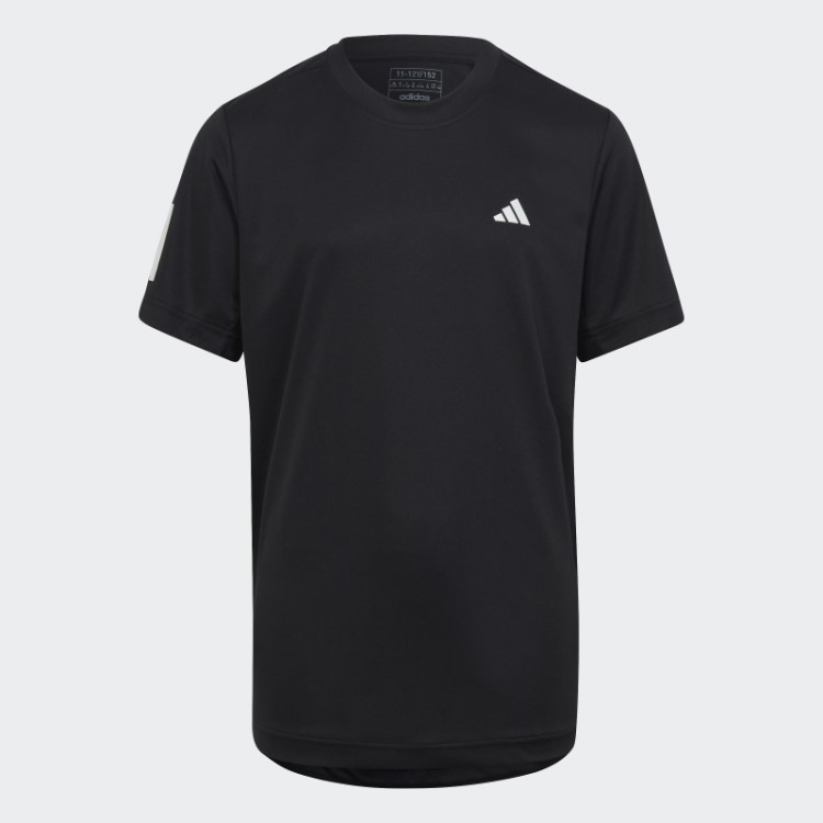 Camiseta Preta Com As Três Listras Do Tênis Club Adidas