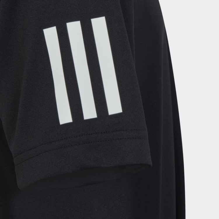 Camiseta Preta Com As Três Listras Do Tênis Club Adidas
