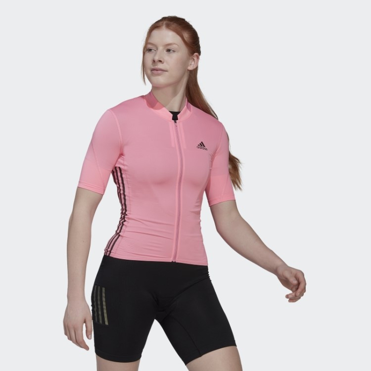 A Camisa De Ciclismo De Manga Curta Rosa Adidas