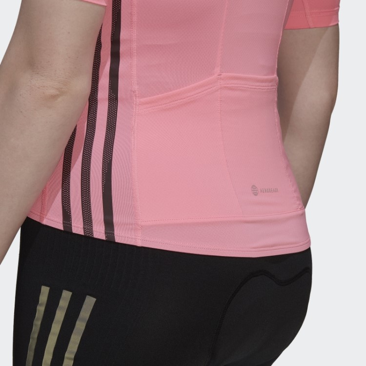 A Camisa De Ciclismo De Manga Curta Rosa Adidas