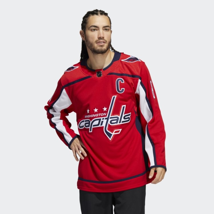 Letras Maiúsculas Vermelhas Ovechkin Home Autêntico Jersey Adidas