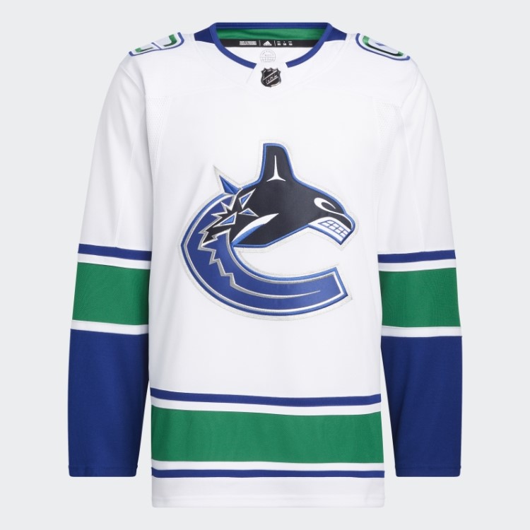 Branco Canucks Away Camisa Profissional Autêntica Adidas