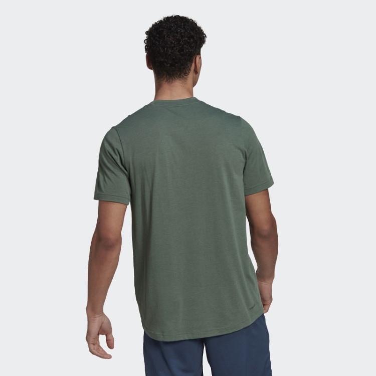 Camiseta Com Logo Esportivo Adidas Aeroready Designed 2 Move óxido Verde