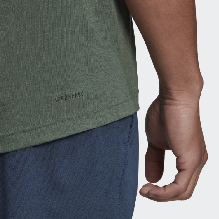 Camiseta Com Logo Esportivo Adidas Aeroready Designed 2 Move óxido Verde