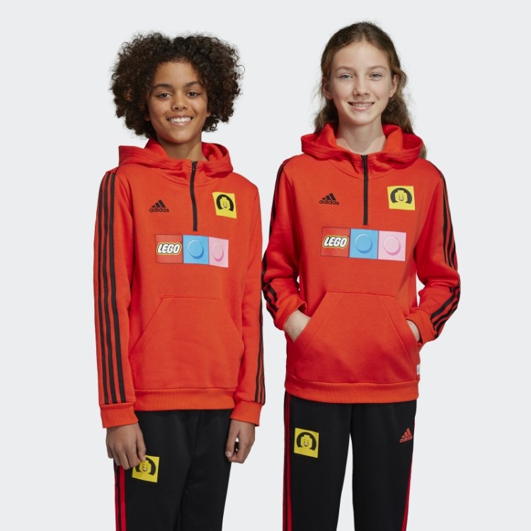 Moletom Com Capuz Laranja Adidas X Lego Quente
