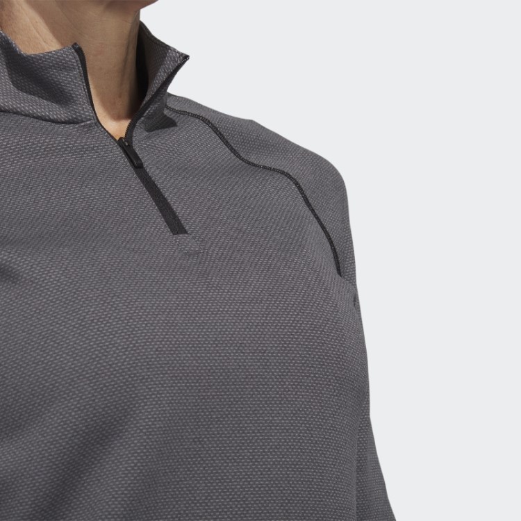Pulôver Preto De Golfe Com Zíper 1/4 Da Adidas