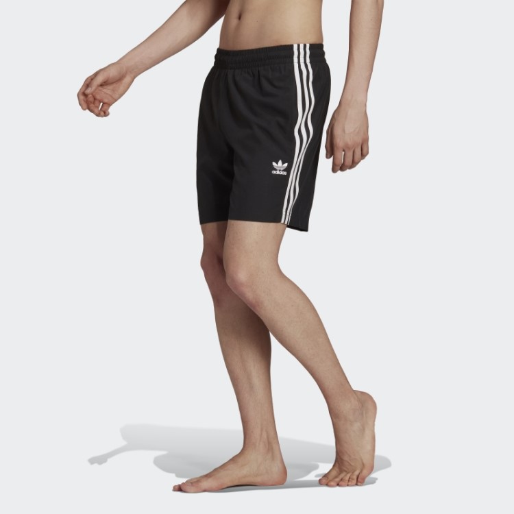 Calção De Banho Adicolor Classics Com As 3 Riscas Preto Adidas