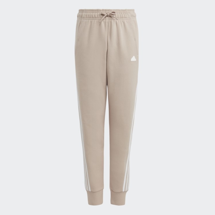Calça De Algodão Com As Três Listras Taupe Future Icons Da Adidas