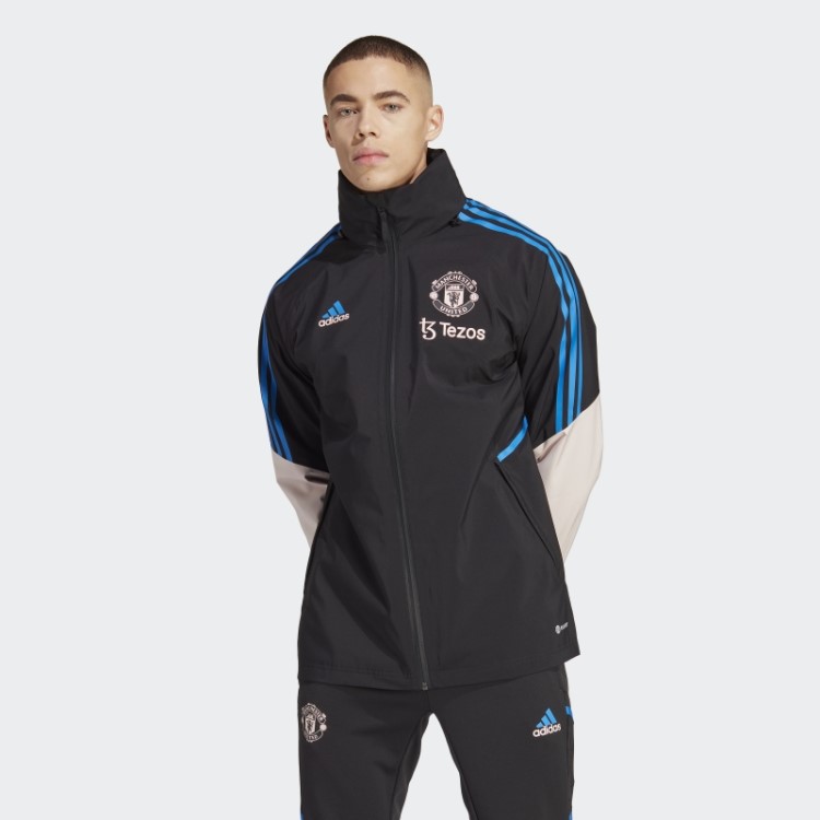 Manchester United Condivo 22 Jaqueta De Tempestade Adidas Preto