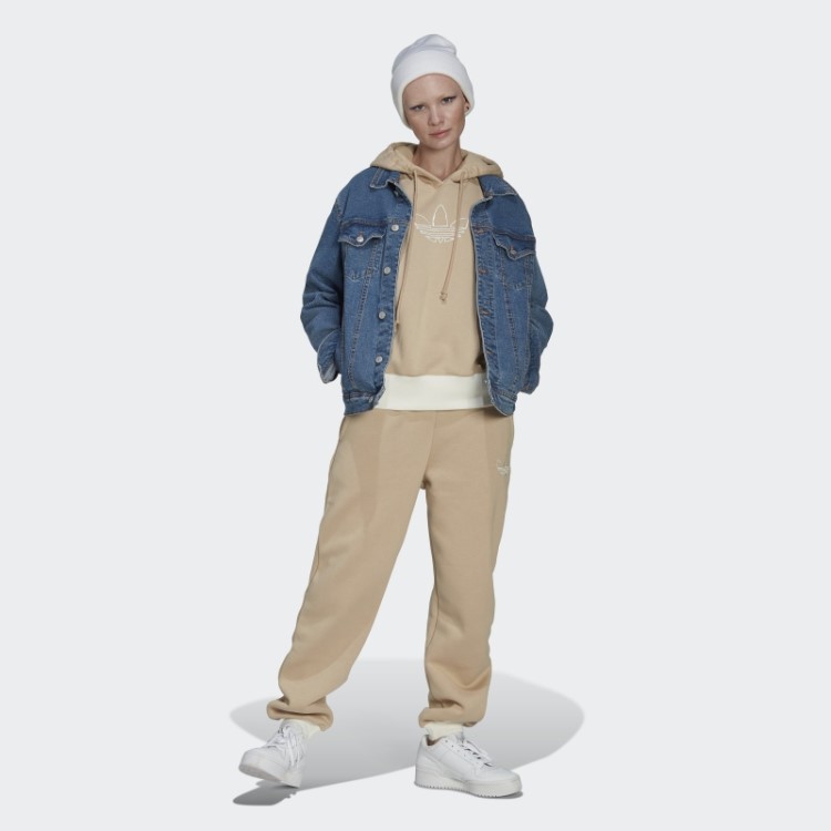 Moletom Bege Adidas Com Bordado Gráfico Trefoil