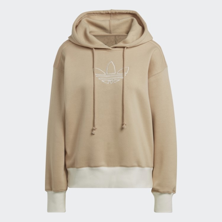 Moletom Bege Adidas Com Bordado Gráfico Trefoil