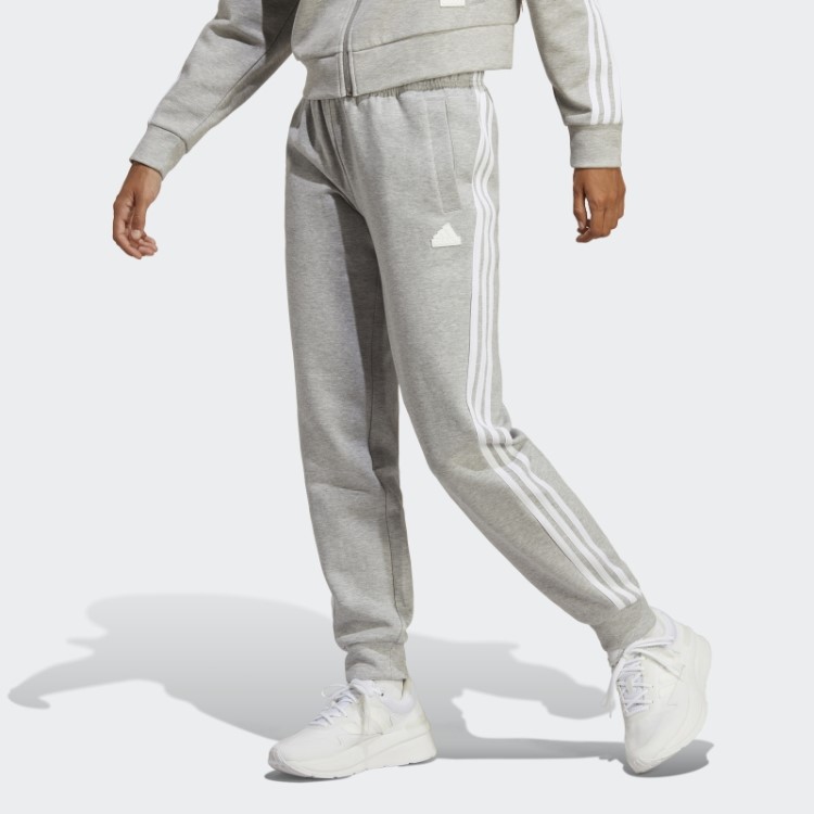 Calça Regular Com As Três Listras Cinza Médio Future Icons Da Adidas