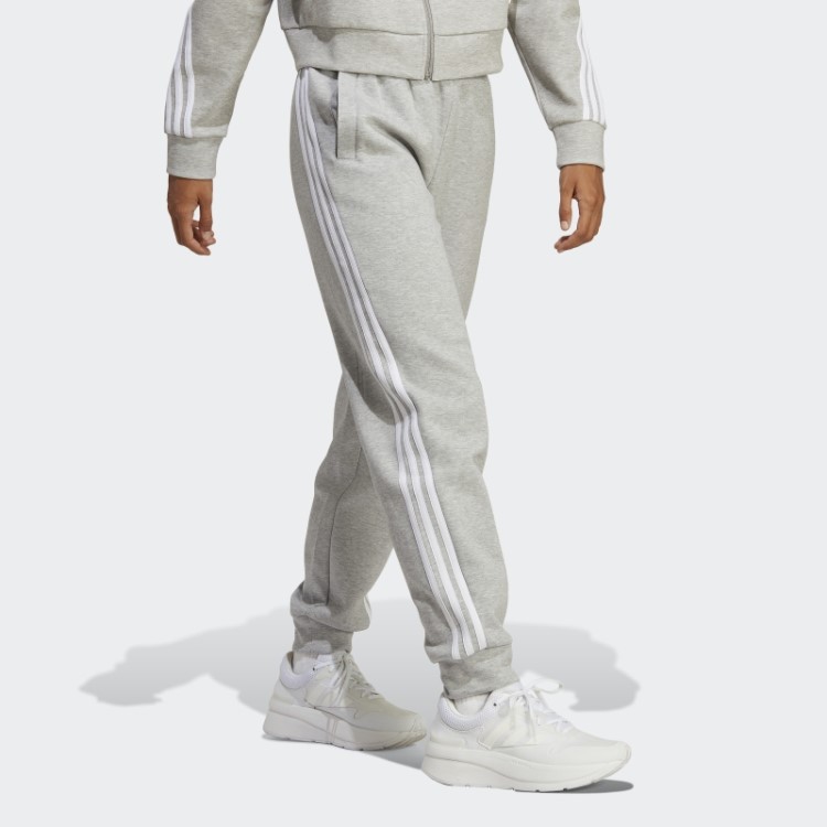 Calça Regular Com As Três Listras Cinza Médio Future Icons Da Adidas