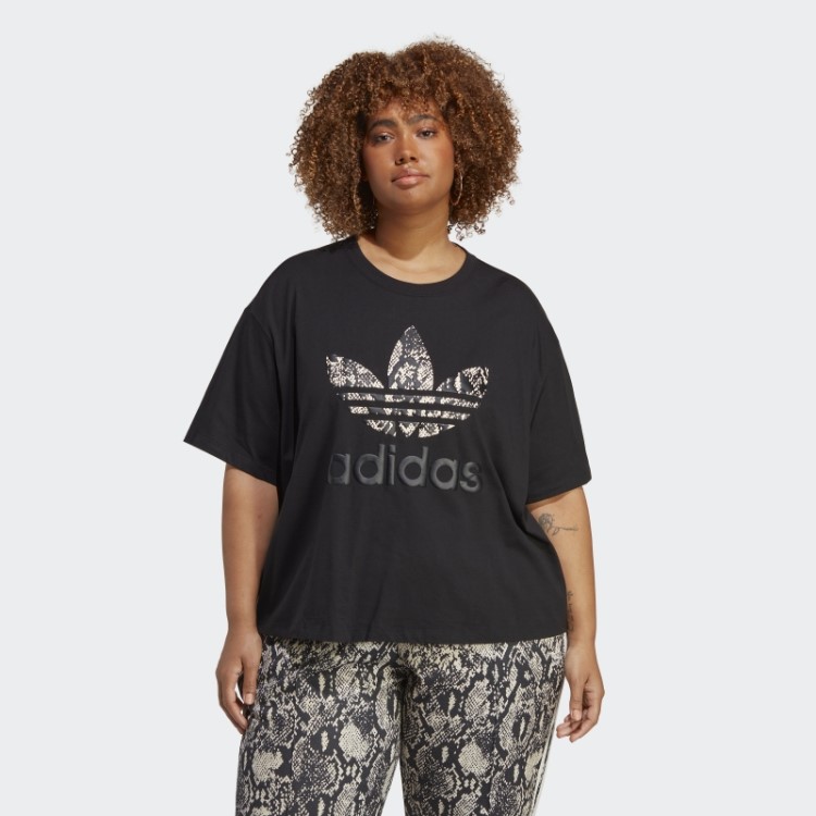 Camiseta Estampada (tamanho Grande) Preta Adidas