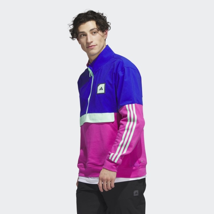 Adidas Adicross 1/2-zip Anoraque De Golfe Azul