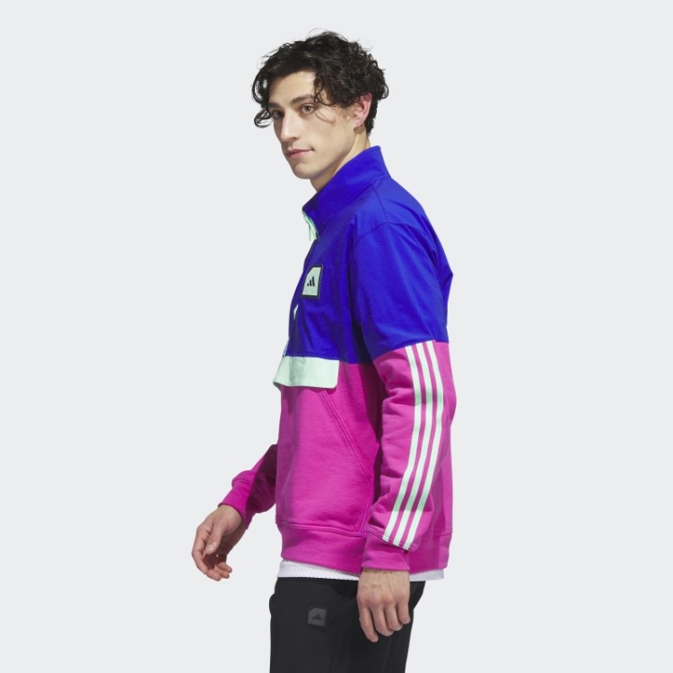 Adidas Adicross 1/2-zip Anoraque De Golfe Azul