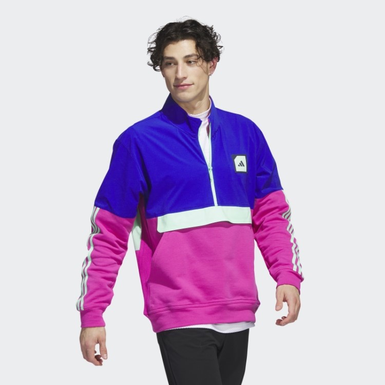 Adidas Adicross 1/2-zip Anoraque De Golfe Azul