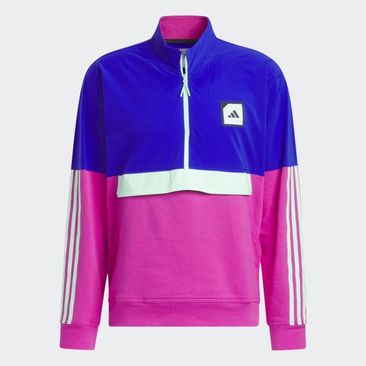 Adidas Azul Adicross 1/2-zip Anoraque De Golfe