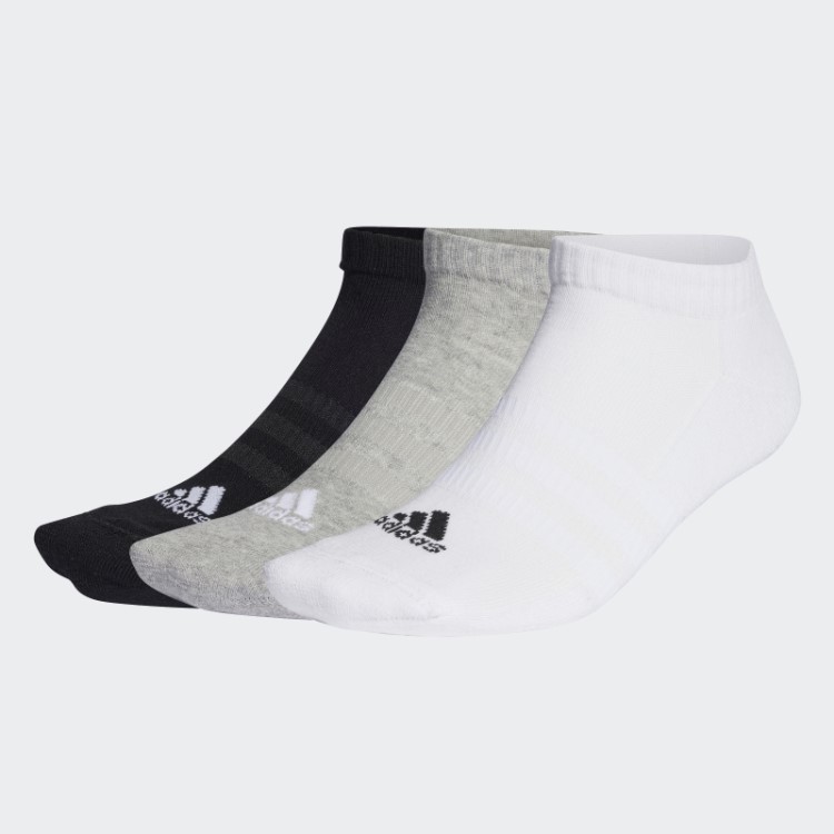 Meias Curtas Almofadadas 3 Pares Cinza Médio Adidas