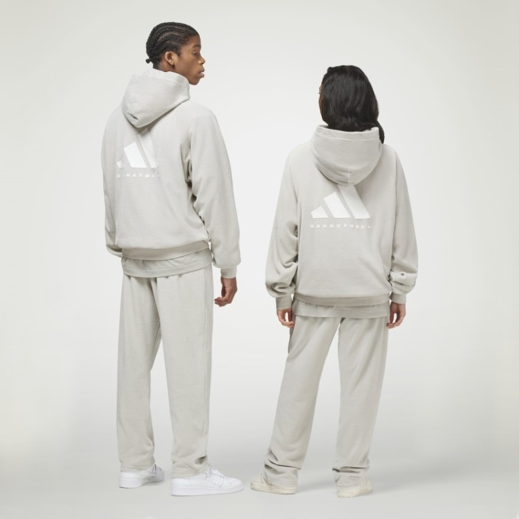 Moletom De Veludo De Basquete Fashion Cinza Metal Adidas