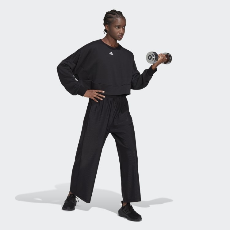 Moletom Preto Aeroready Studio Solto Adidas