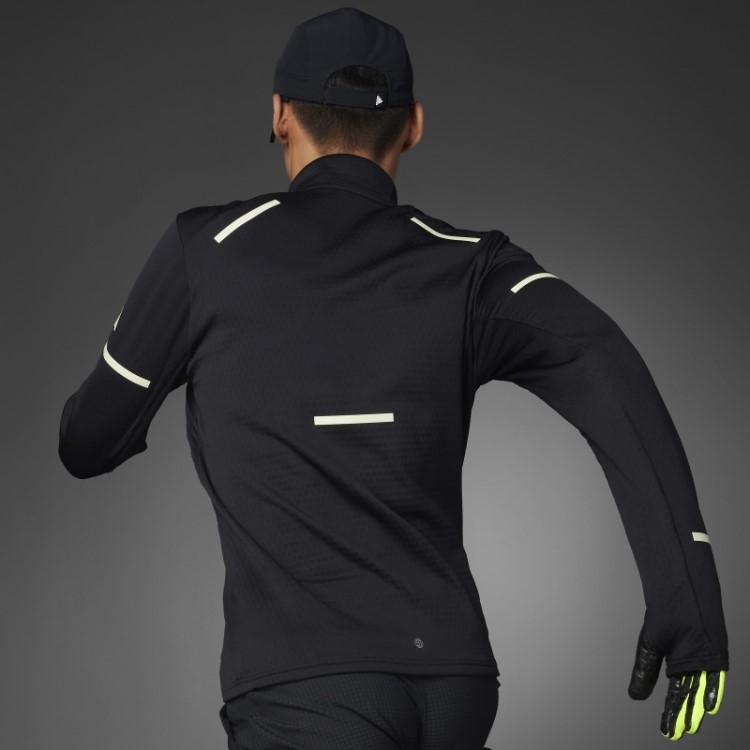 Adidas Black X-city Reflect At Night Blusa Manga Longa Com Zíper 1/2