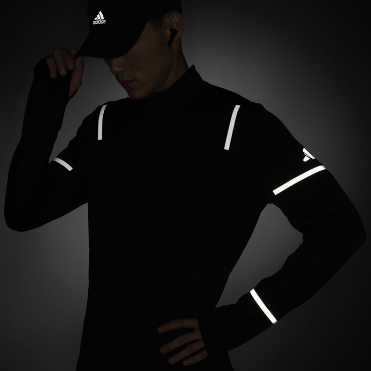 Adidas Black X-city Reflect At Night Blusa Manga Longa Com Zíper 1/2