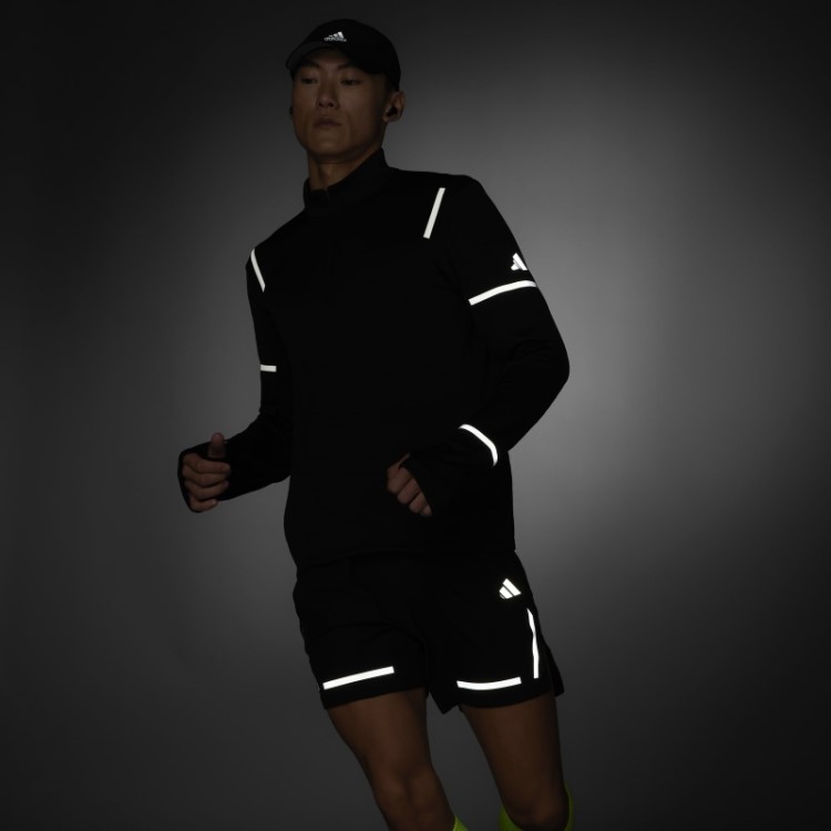Adidas Black X-city Reflect At Night Blusa Manga Longa Com Zíper 1/2
