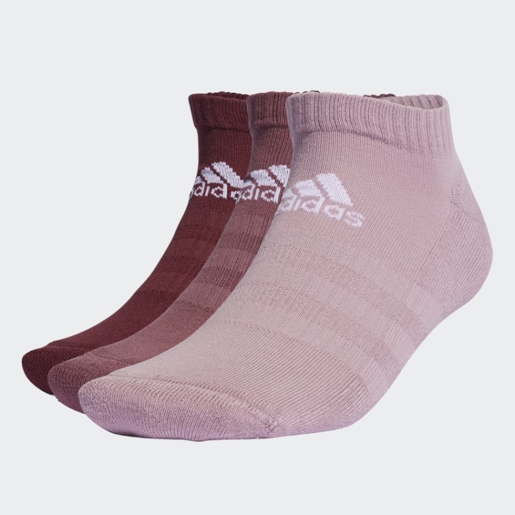 Meias De Cano Baixo Acolchoadas Bordô Da Adidas