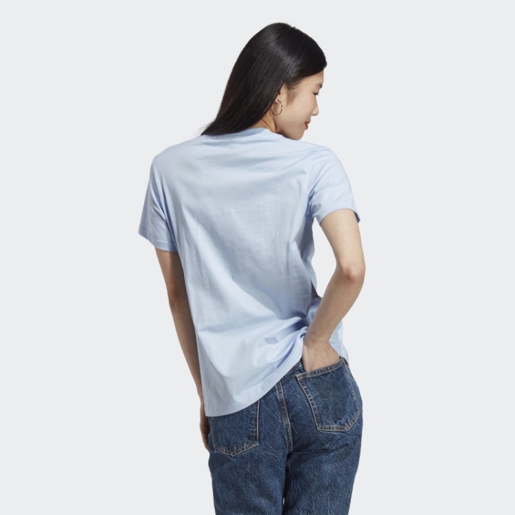 Camiseta Adidas Essentials Com Logo Azul Dawn