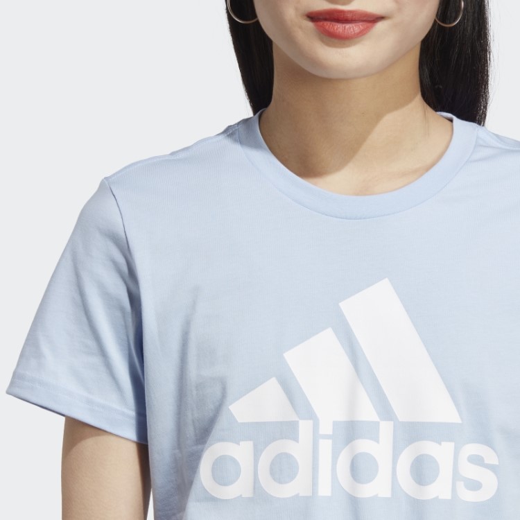 Camiseta Adidas Essentials Com Logo Azul Dawn