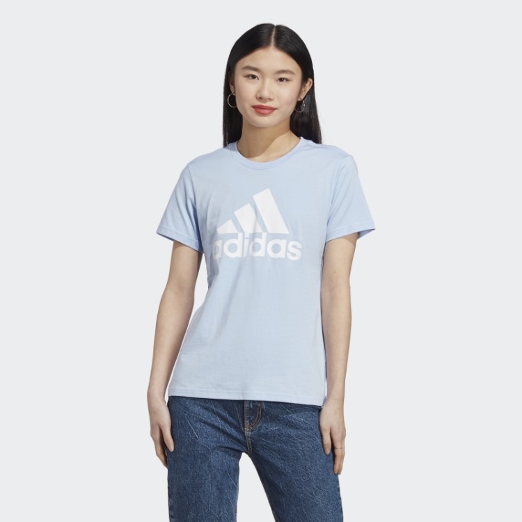 Camiseta Com Logo Adidas Essentials Azul Dawn