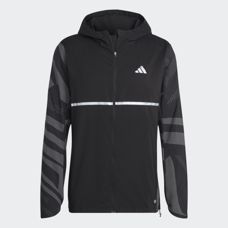 Possui A Jaqueta Sazonal Da Corrida Adidas Preta
