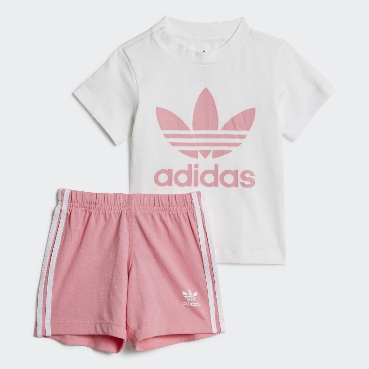 Bermuda Trefoil Conjunto De Camiseta Adidas Branco