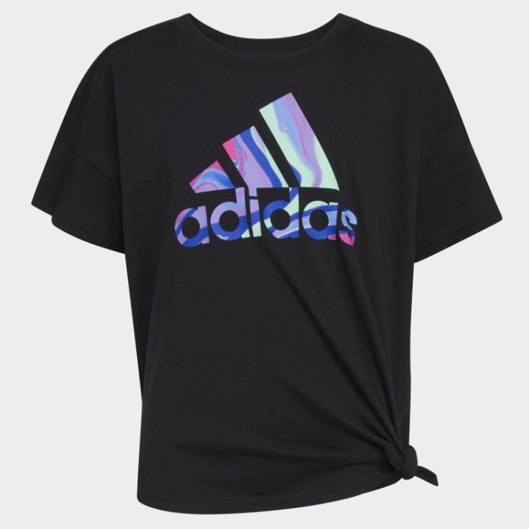 Camiseta Preta Adidas Com Amarração Frontal
