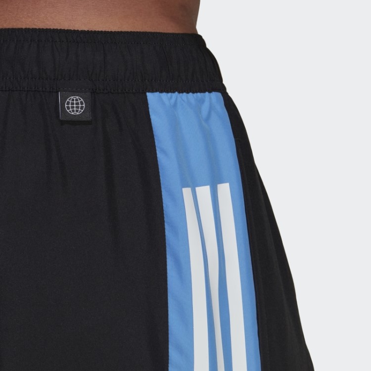 Short De Natação Preto Com As Três Listras Colorblock Da Adidas