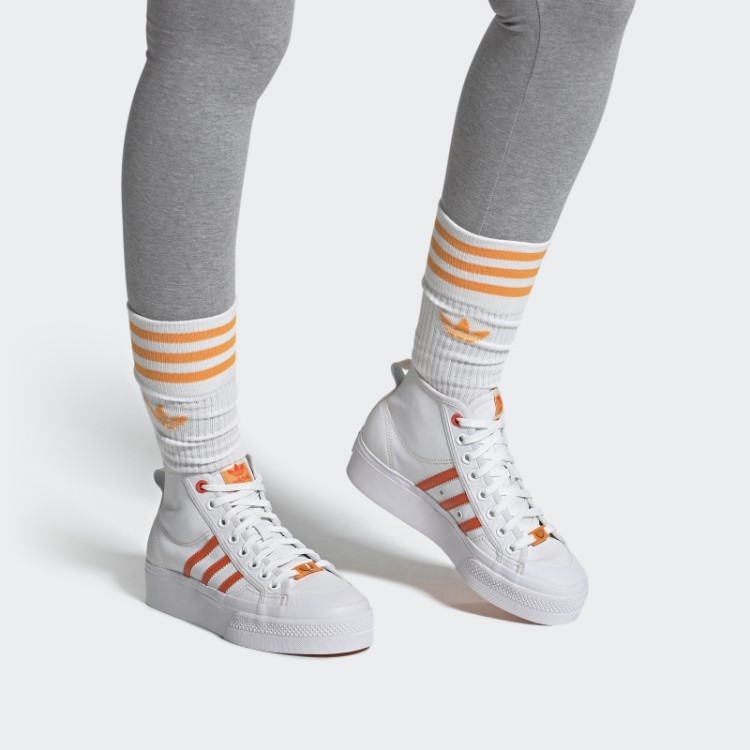 Adidas Nizza Nizza Sapatos Veganos Médios Brancos