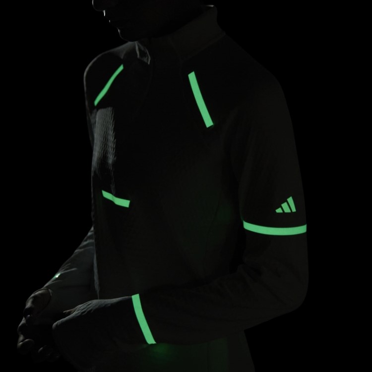 Adidas Reflect At Night X-city Top Branco De Manga Comprida